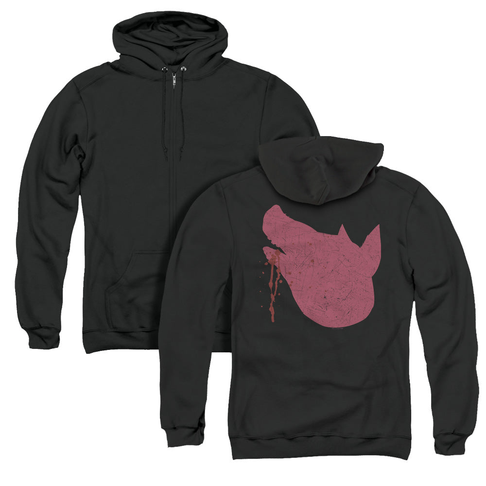 American Horror Story Pig Head Back Print Zipper Mens Hoodie Black