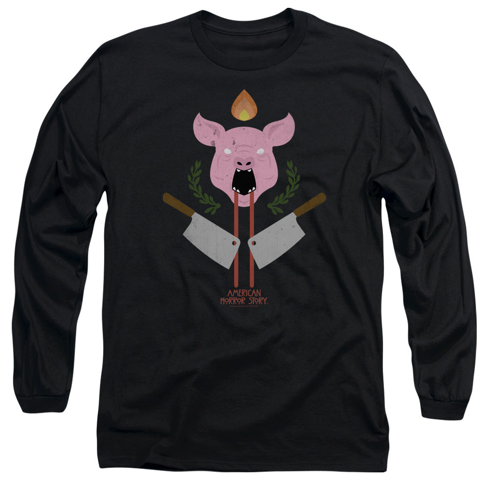 American Horror Story Pig Cleavers Mens Long Sleeve Shirt Black