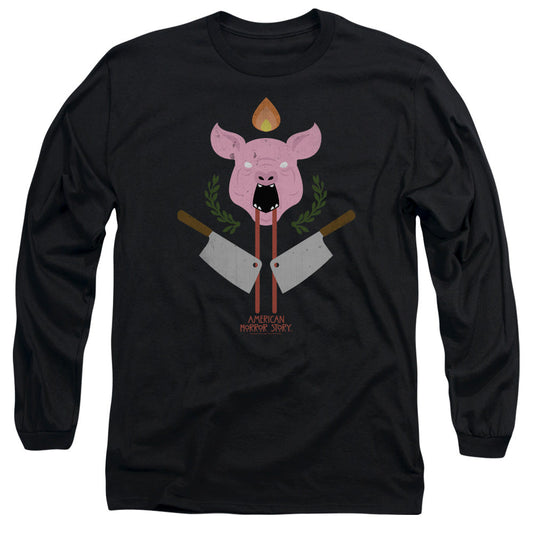 American Horror Story Pig Cleavers Mens Long Sleeve Shirt Black
