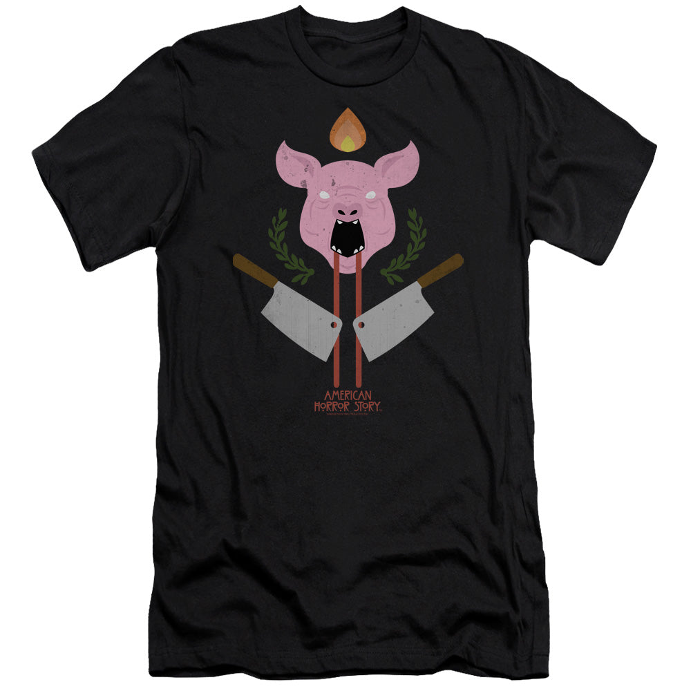 American Horror Story Pig Cleavers Slim Fit Mens T Shirt Black