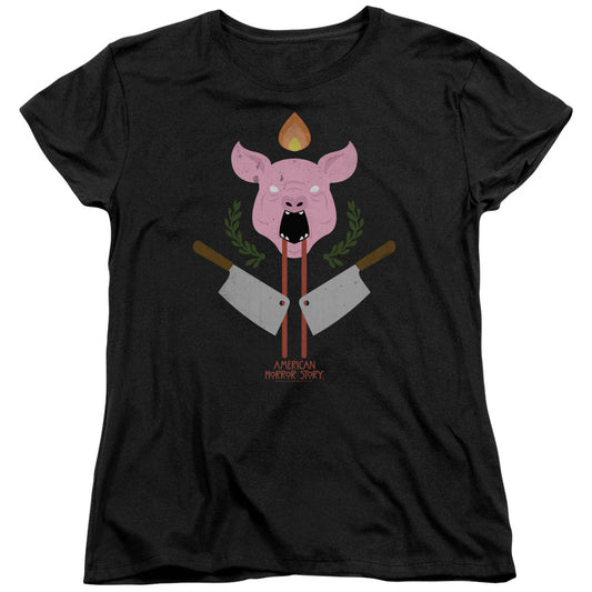 American Horror Story Pig Cleavers Womens T Shirt Black