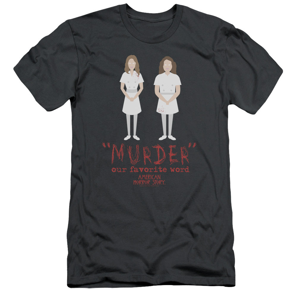 American Horror Story Murder Slim Fit Mens T Shirt Charcoal