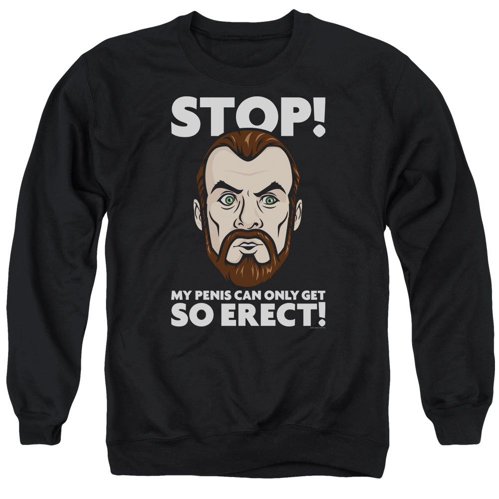 Archer Krieger Stop Mens Crewneck Sweatshirt Black - clothing by TeeHivey.com