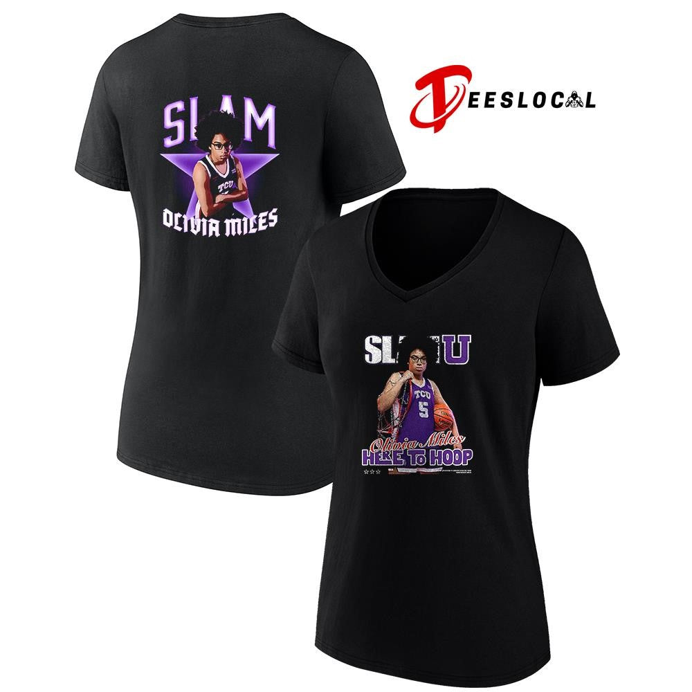 TCU Horned Frogs SLAM Olivia Miles here to hoop graphic shirt