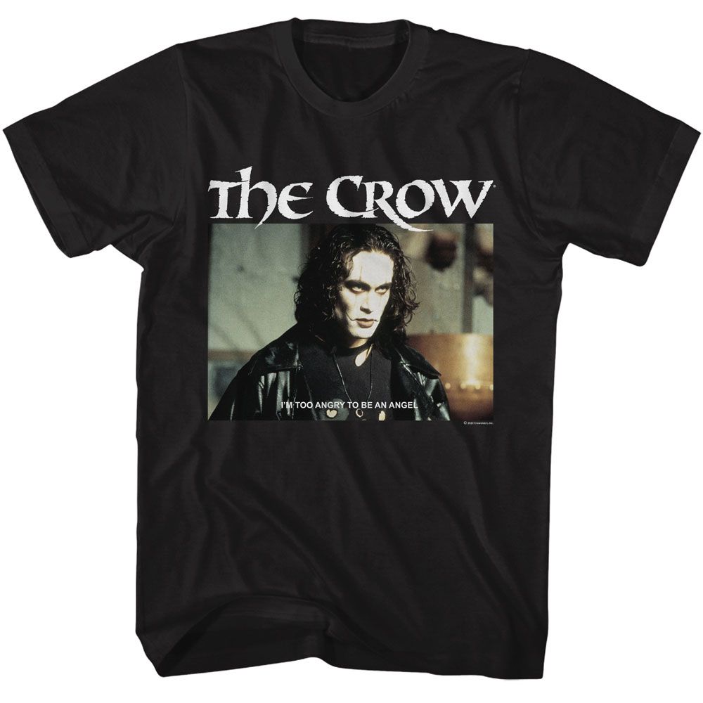 The Crow - Too Angry - American Classics - Solid Black Adult Short Sleeve T-Shirt