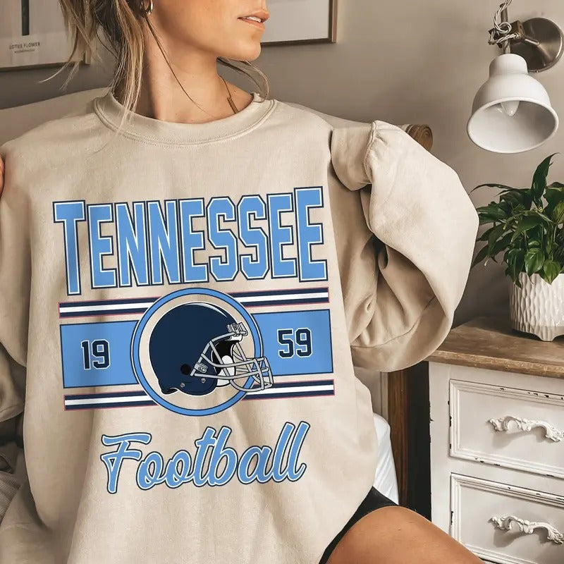 Tennessee Vintage Sweatshirt, Classic Tennessee Football Sweater, Tennessee Football Crewneck, Tennessee Football Sweatshirt for Women