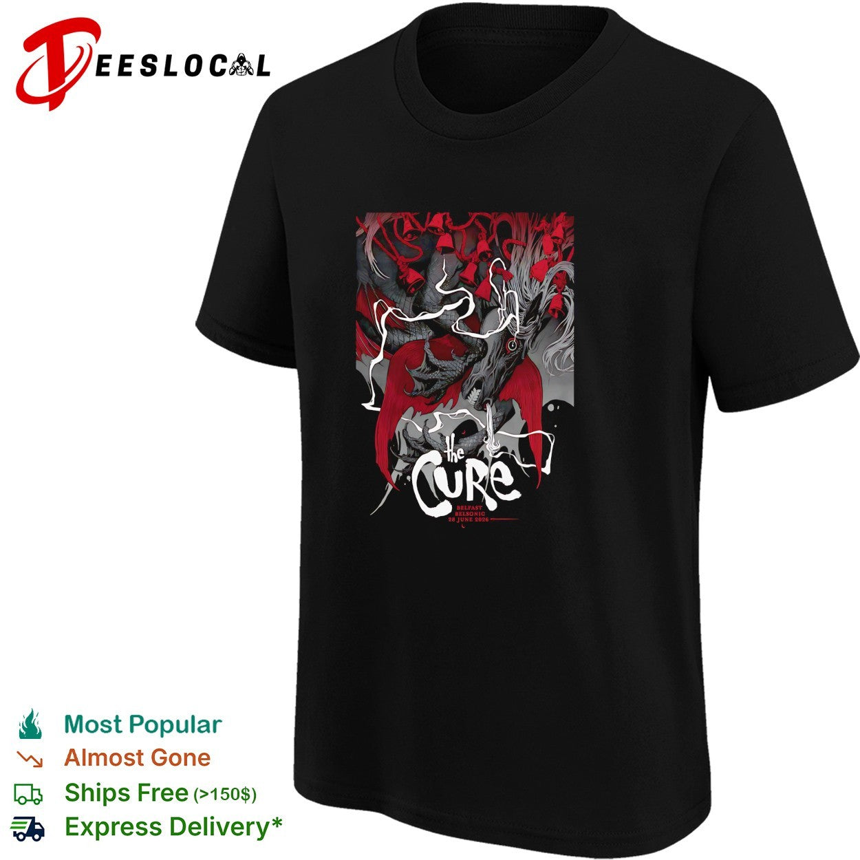 The Cure Hellfest Belmont 2026 poster shirt