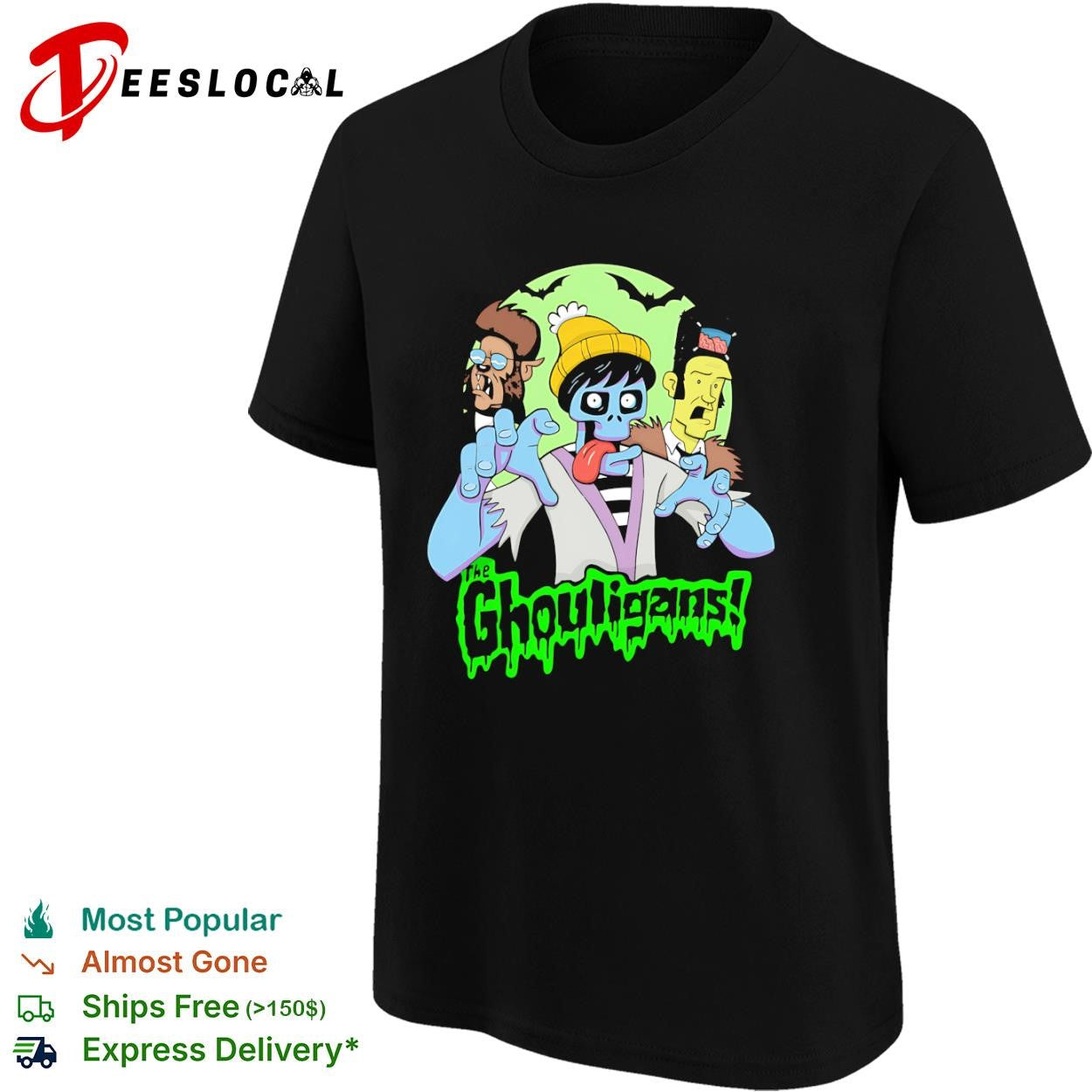 The Ghouligans werewolf zombie frankenstein spooky cartoon shirt