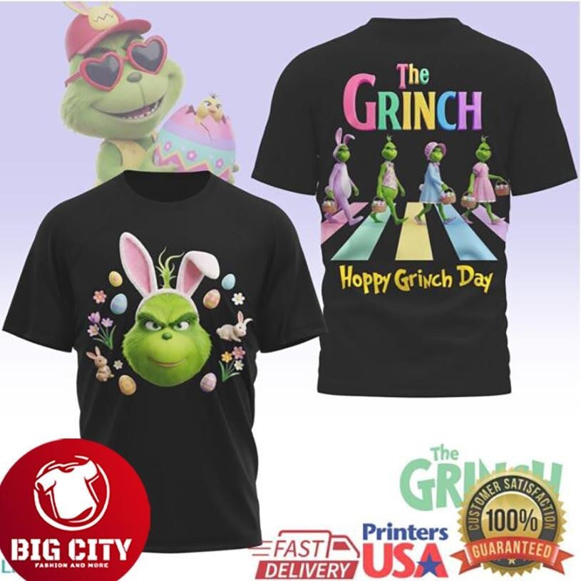 The Grinch Hoppy Grinch Day Abbey Road Parody Easter Bunny Two Sided Shirt