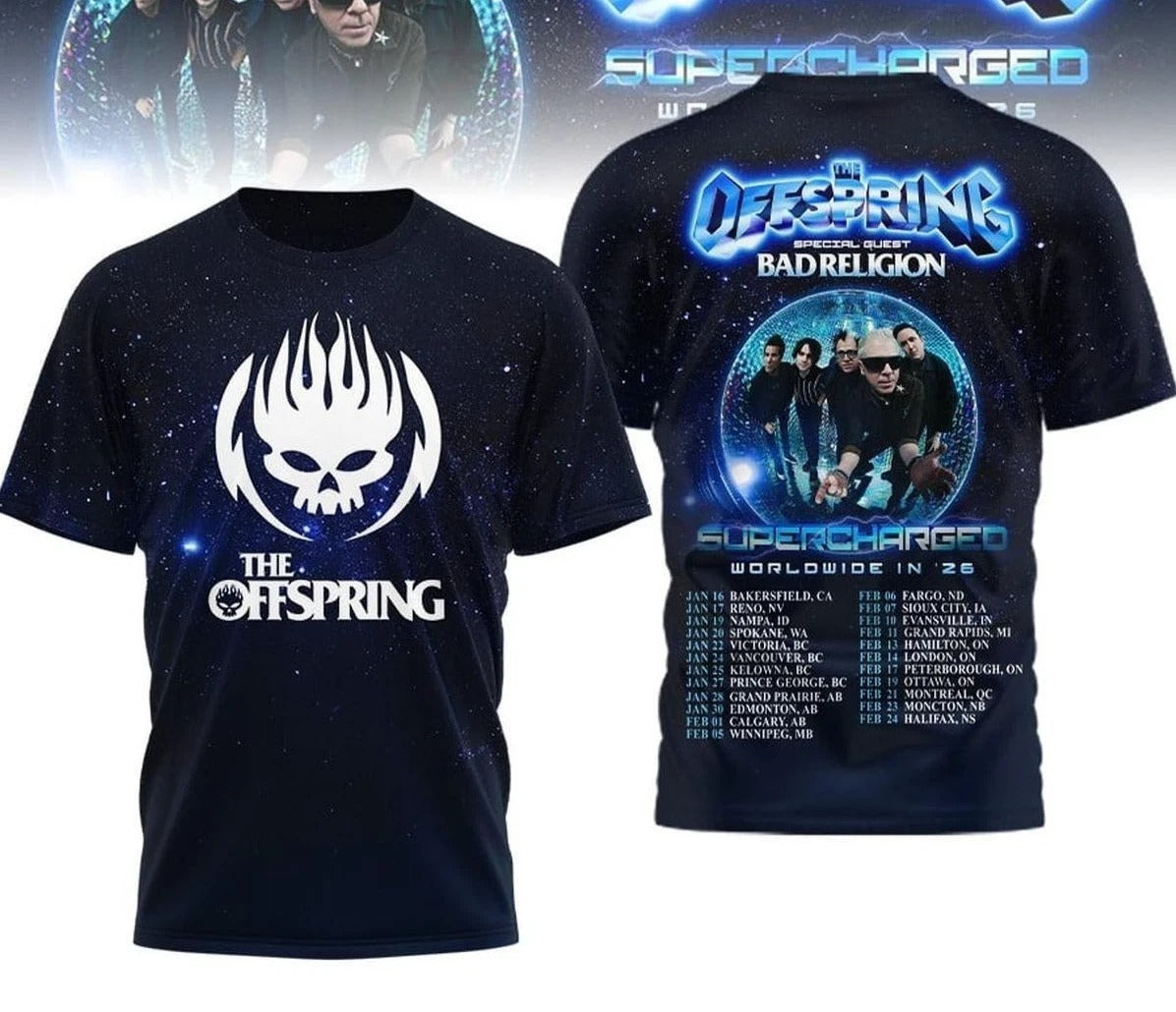 The Offspring Supercharged Worldwide In 2026 3D T-Shirt