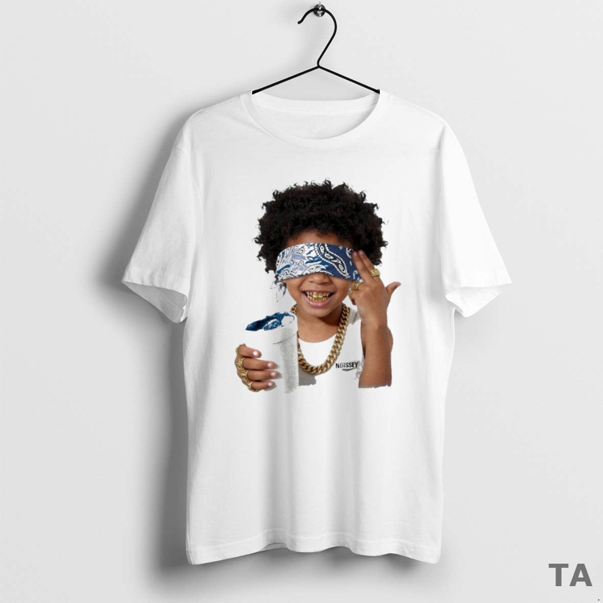 Top Blue Paisley Headscarf Blindfolded Child T Shirt Sweater - clothing by TeeHivey.com
