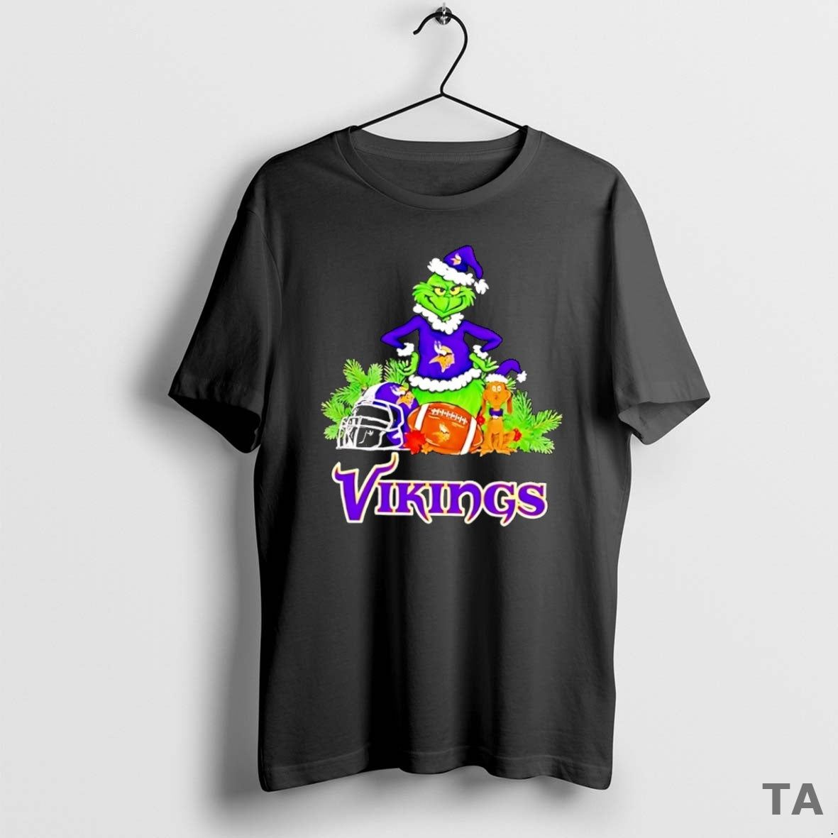 Top Grinch And Max Dog Minnesota Vikings Football Merry Christmas T Shirt Sweater - clothing by TeeHivey.com