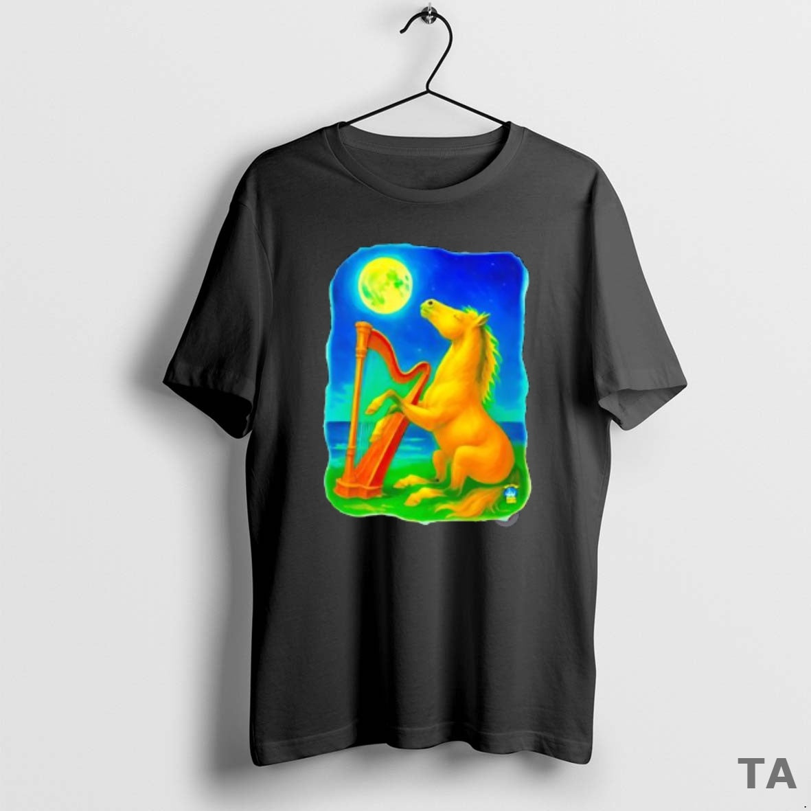 Top Horse Lovers Musical Moon Harp Art T Shirt Sweater - clothing by TeeHivey.com