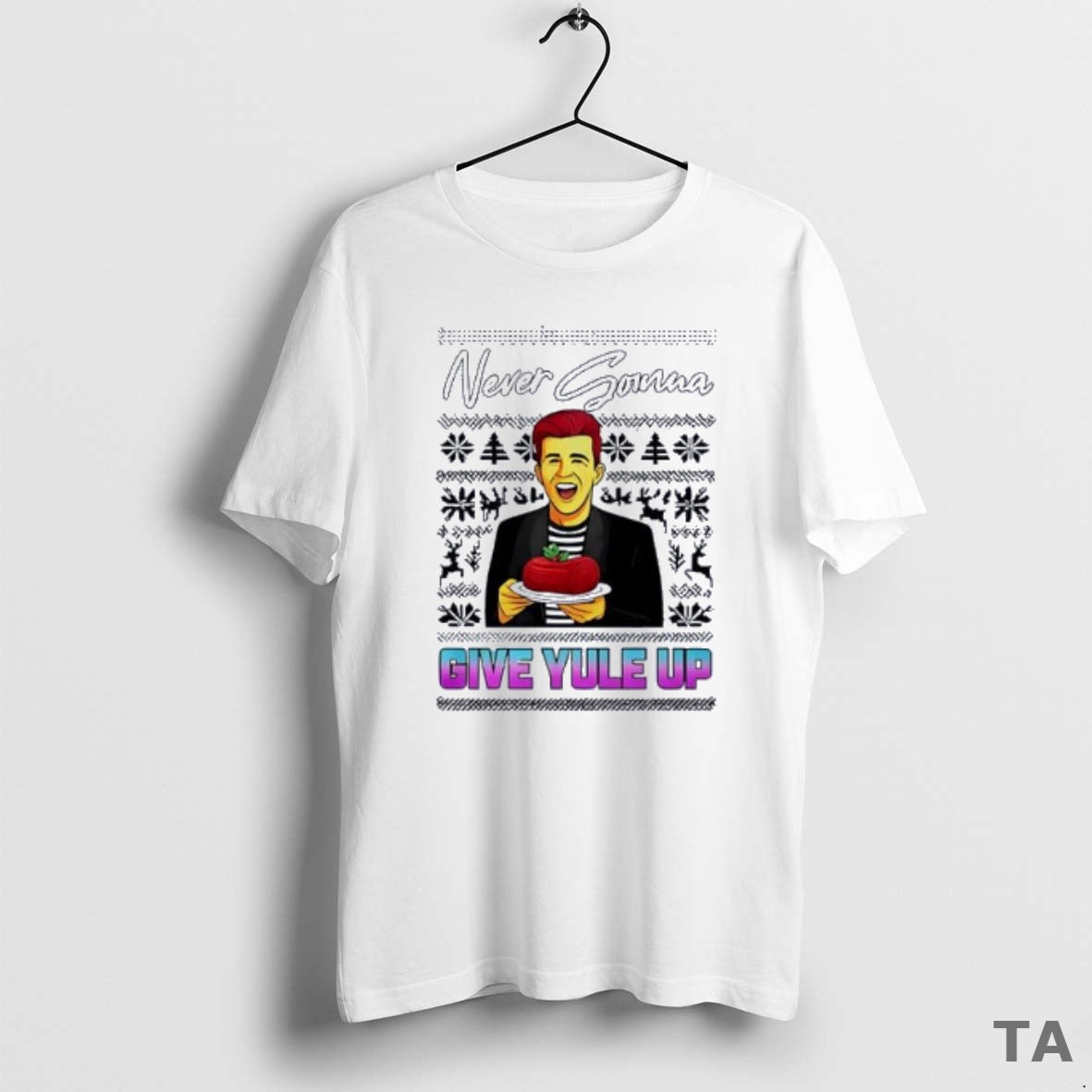 Top Rick Astley Never Gonna Give Yule Up Ugly Christmas T Shirt Sweater - clothing by TeeHivey.com