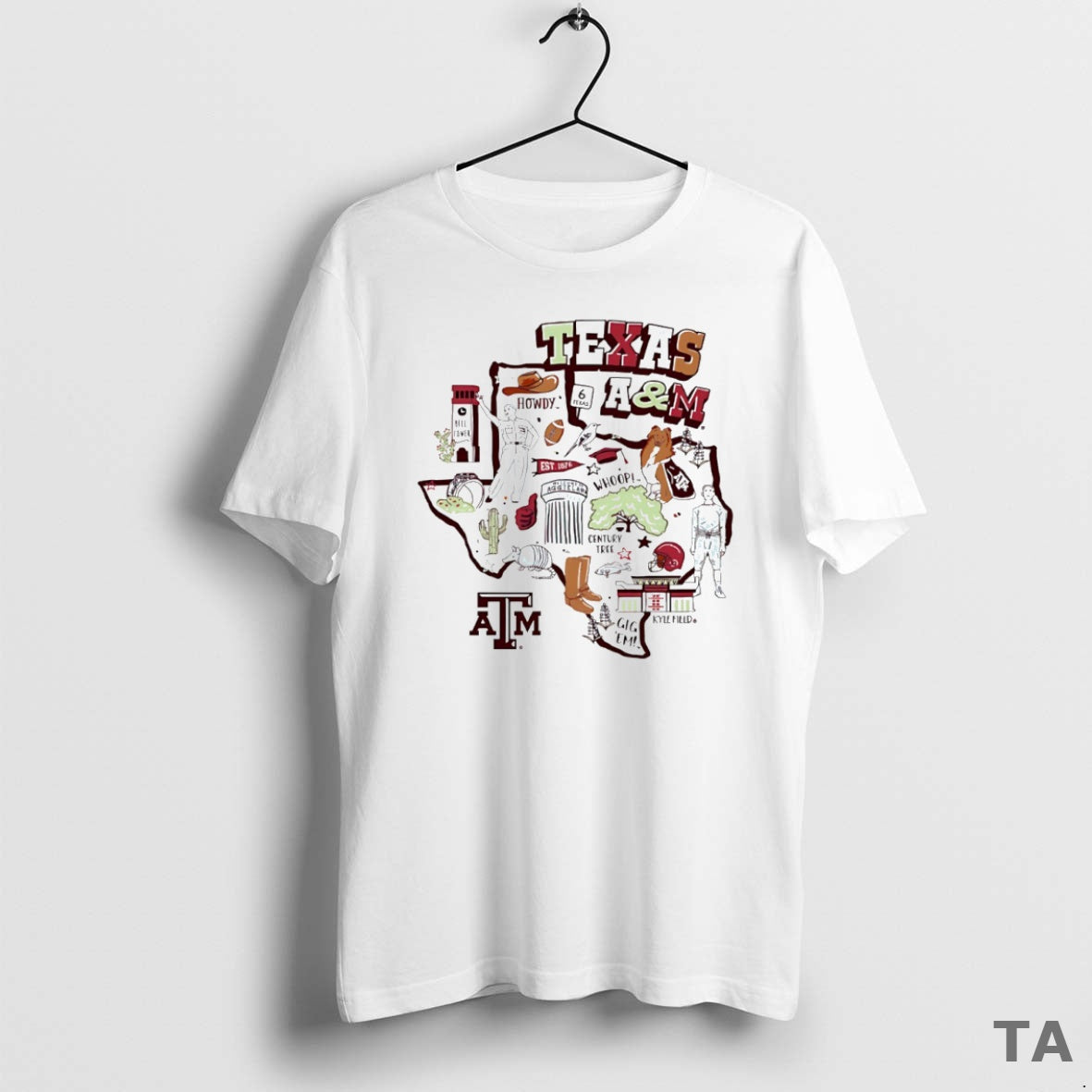 Top Texas A And M Aggies Football State Map Circle T Shirt Sweater - clothing by TeeHivey.com