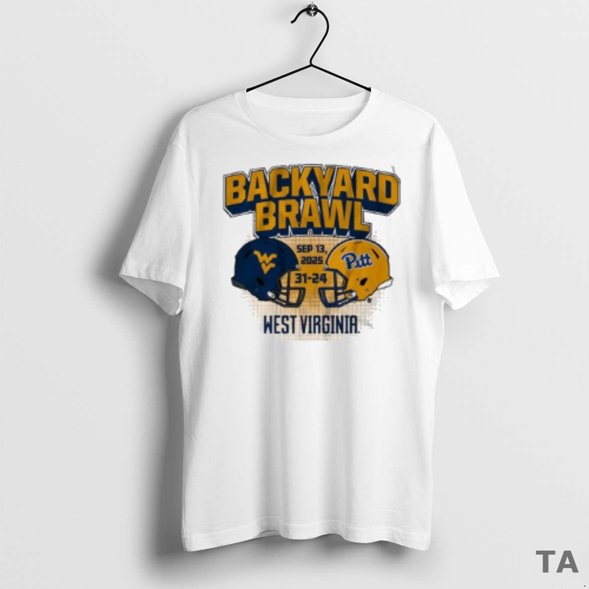 Top West Virginia Mountaineers Vs Pitt Panthers Score 31 24 College Football Backyard Brawl Champs - clothing by TeeHivey.com