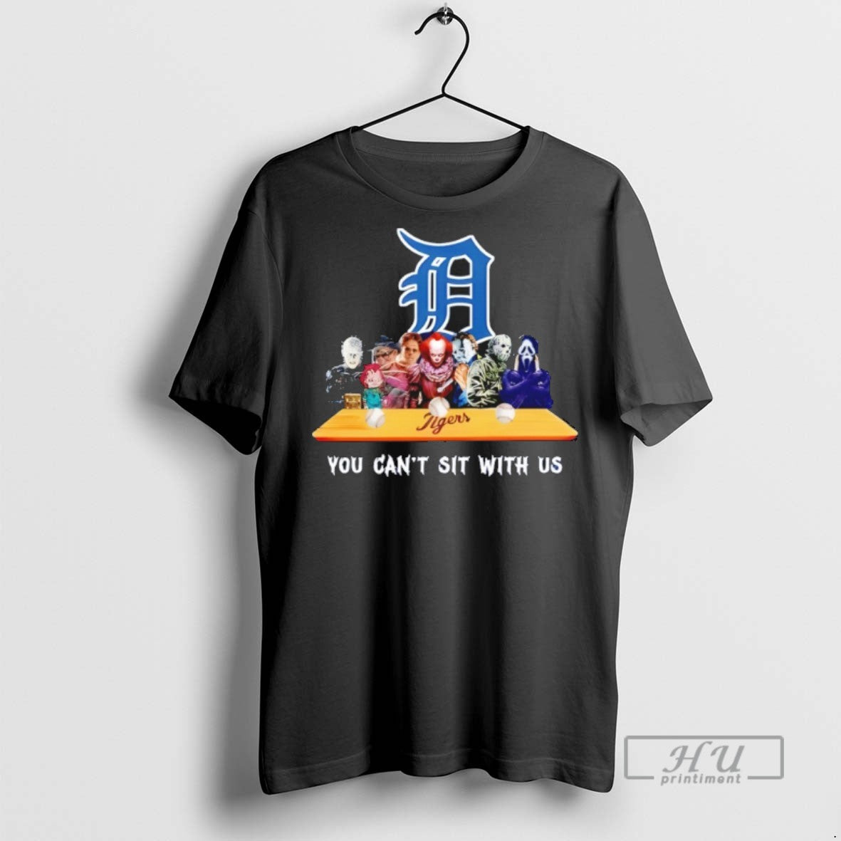 Trending Horror Movie Characters You Cant Sit With Us Detroit Tigers Halloween Graphic - clothing by TeeHivey.com