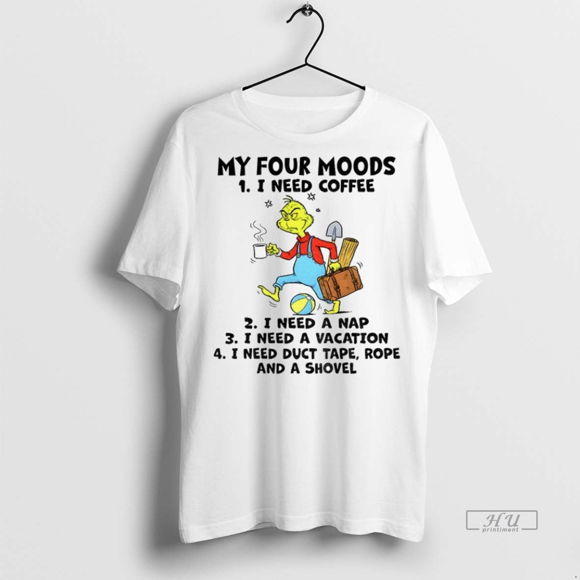 Trending Officials Grinch My Four Moods I Need Coffee I Need A Nap I Need - clothing by TeeHivey.com
