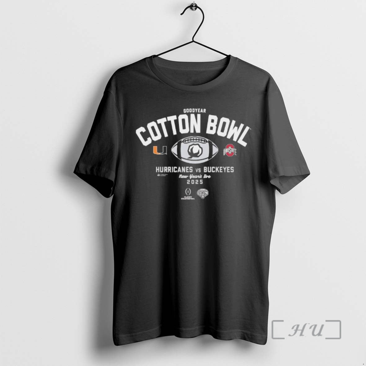 Trending Ohio State Vs Miami 2025 Goodyear Cotton Bowl New Years Eve Premium T Shirts - clothing by TeeHivey.com