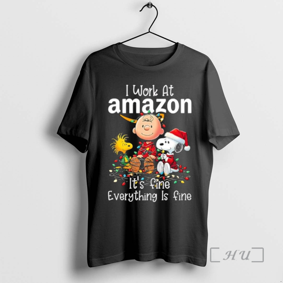 Trending Peanuts Characters Christmas Lights I Work At Amazon Its Fine Everything Is Fine Premium - clothing by TeeHivey.com