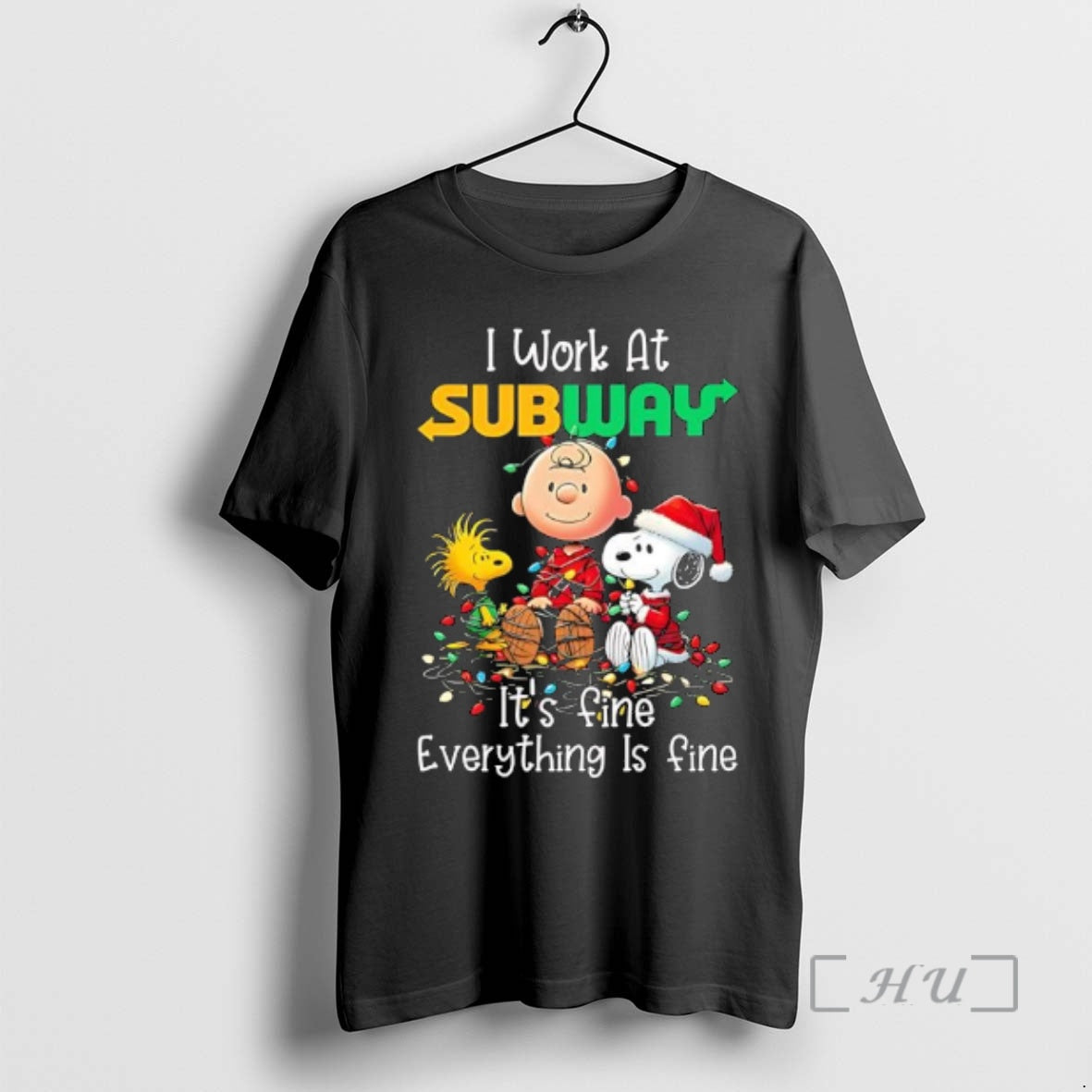 Trending Peanuts Characters Christmas Lights I Work At Subway Its Fine Everything Is Fine Premium - clothing by TeeHivey.com