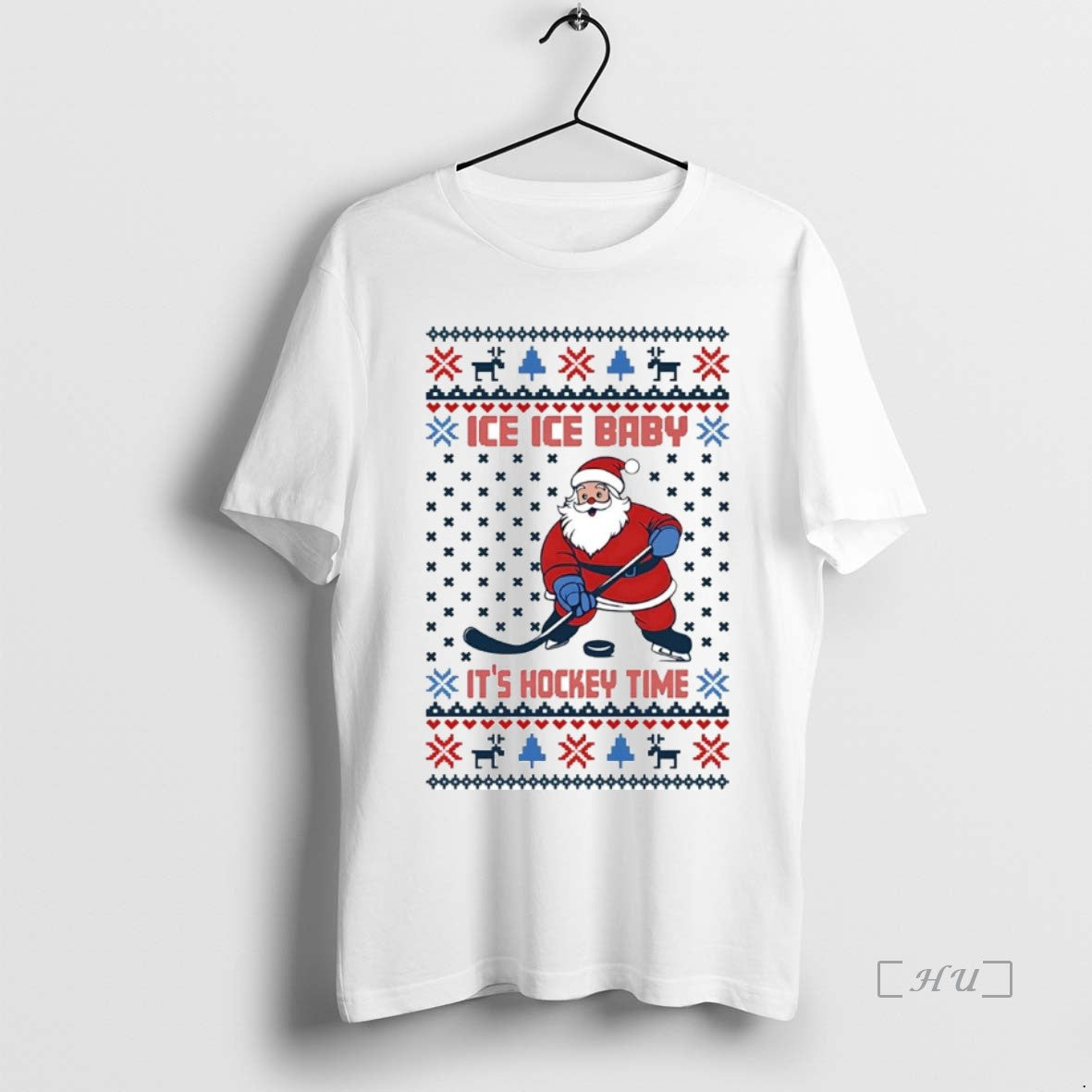 Trending Santa Ice Ice Baby Its Hockey Time Ugly Christmas - clothing by TeeHivey.com