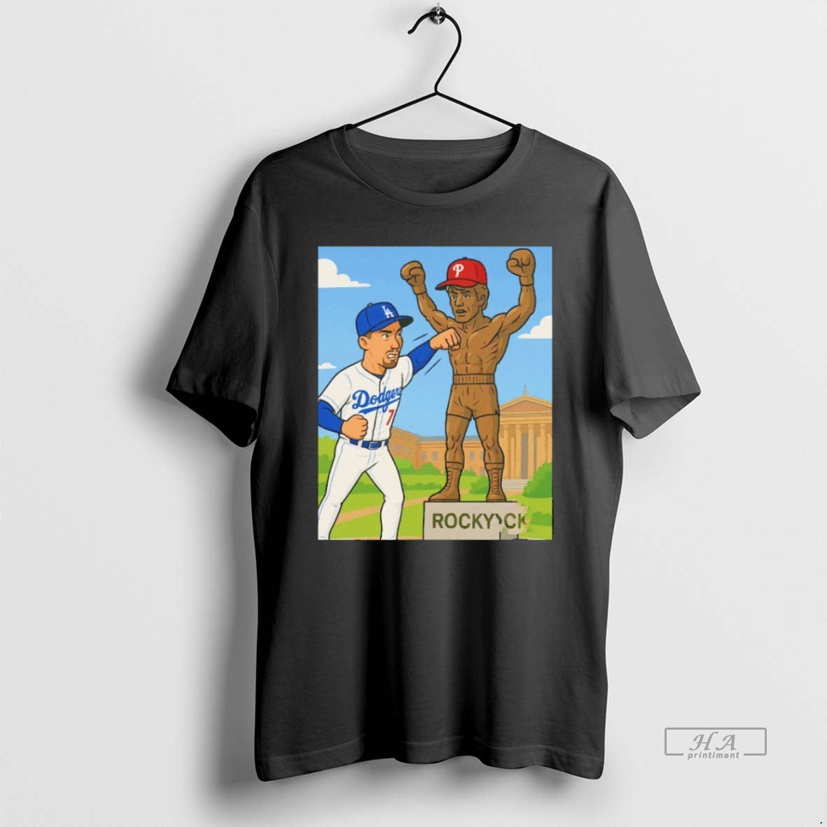 Trendy Blake Snell Los Angeles Dodgers Beat Philadelphia Phillies Rocky Statue Blackshirt - clothing by TeeHivey.com