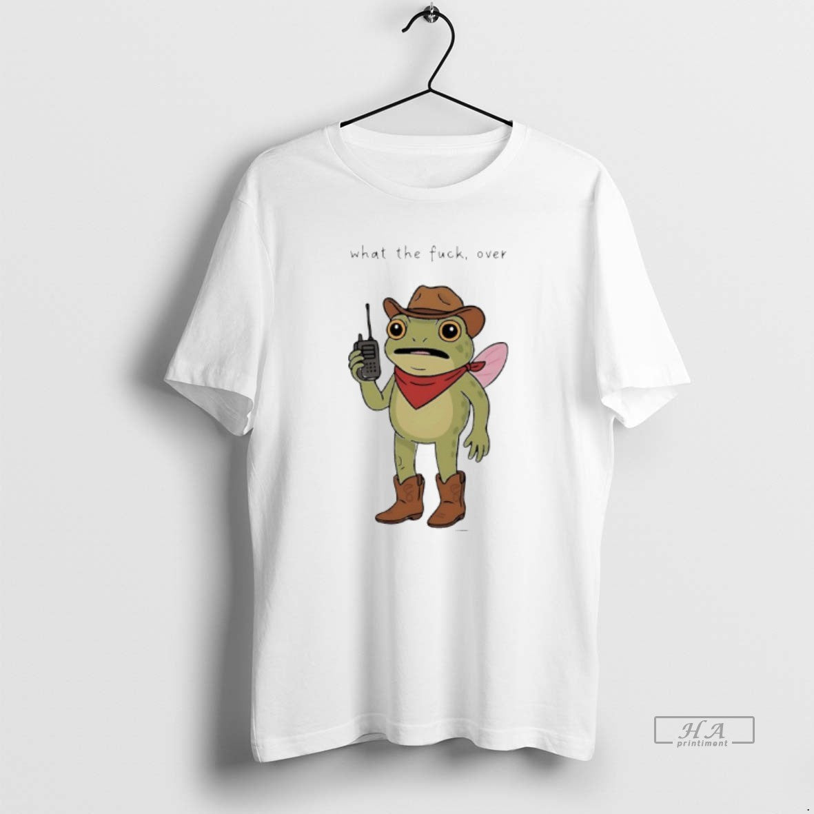 Trendy Frog Cowboy What The Fuck Over - clothing by TeeHivey.com