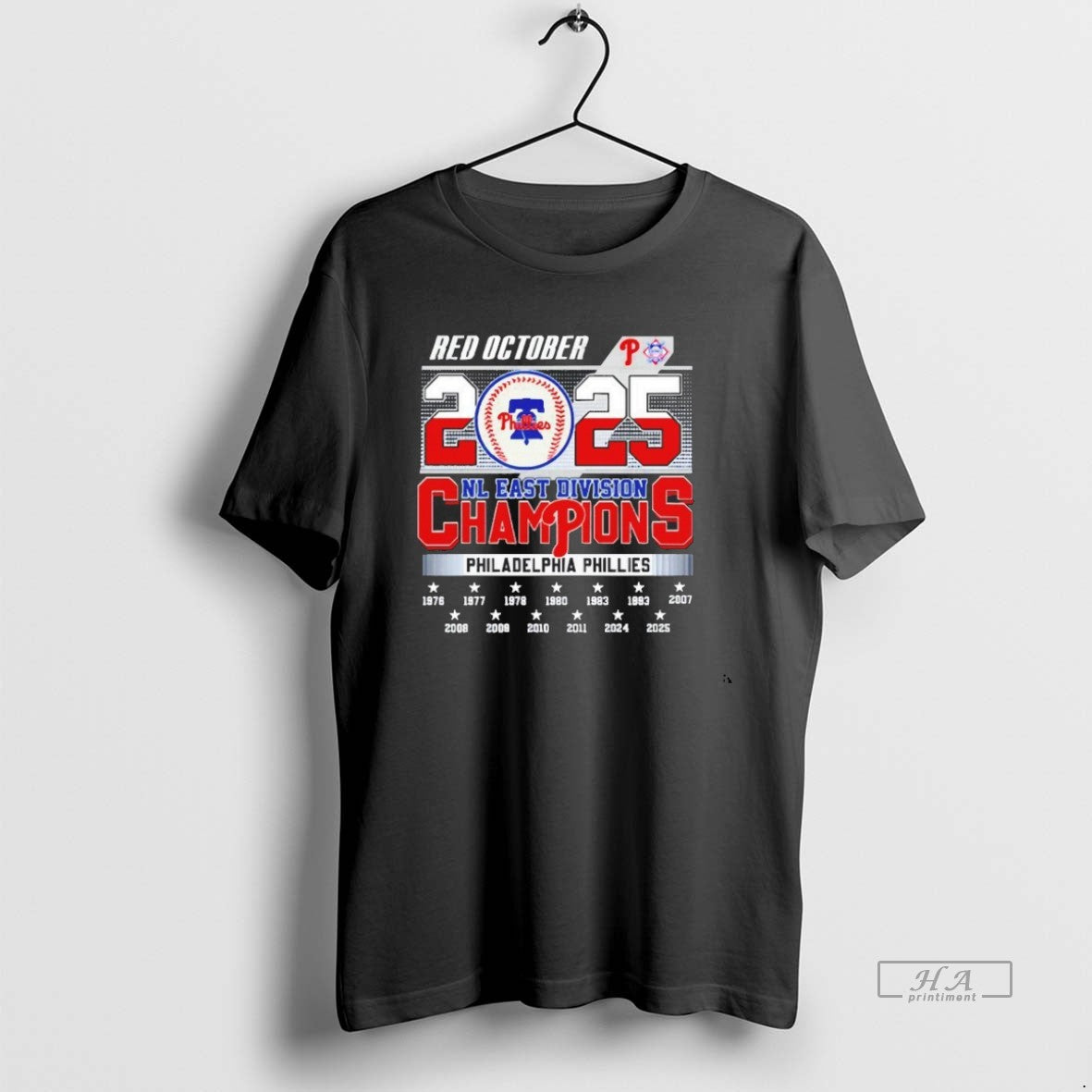 Trendy Red October 2025 Philadelphia Phillies Nl East Division Champions Blackshirt - clothing by TeeHivey.com
