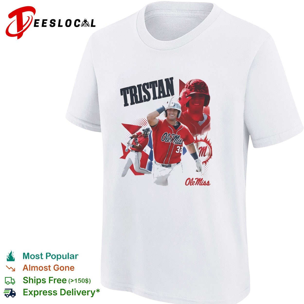 Tristan Ole Miss Rebels softball shirt