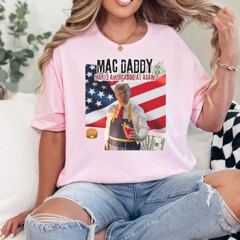 Trump Mcdonald Shirt, Pennsylvania Maga Trump 2024 Shirt, Gifts for Republican, Fast Food Trump Fries Making Fries Presidential Election Tee
