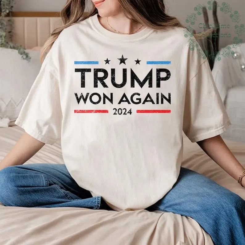 Trump Won Again Sweater, Trump Won Get Over it, MAGA shirt, Trump 2024, 47th President Trump Shirt, We Won Again, After Election Tee