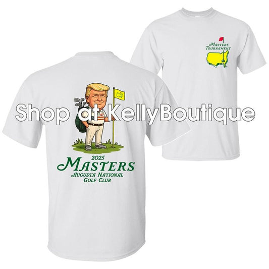 Trump at The 2025 Masters Tournament Augusta National Golf Club Unisex Cotton T-shirt for Men for Women