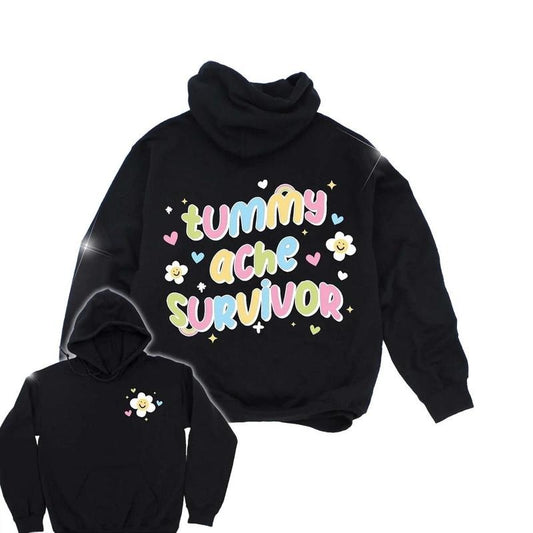 Tummy Ache Survivor Pullover Hoodie by Izy with The Funnel Cake Tree