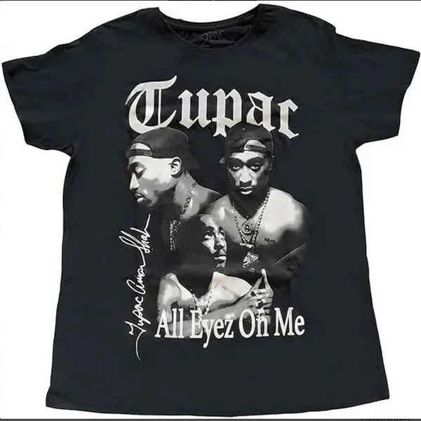 Tupac T Shirt 2Pac All Eyez On Me Logo Official Womens Boyfriend Fit