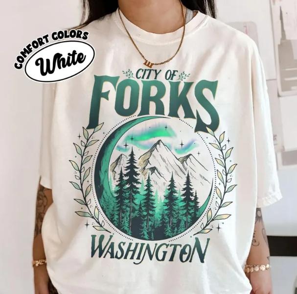 Twilight City Of Forks , For Washington T-Shirt, New Moon Shirts, Rainforest Shirt - clothing by TeeHivey.com