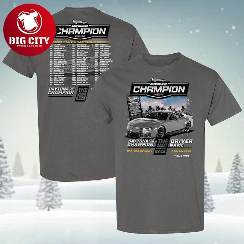 Tyler Reddick Checkered Flag Sports 2026 Daytona 500 Champion Past Champions Two Sided Shirt
