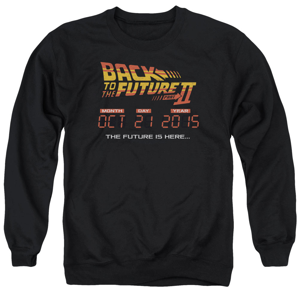 Back To The Future Ii Future Is Here Mens Crewneck Sweatshirt Black - clothing by TeeHivey.com (Image 2)