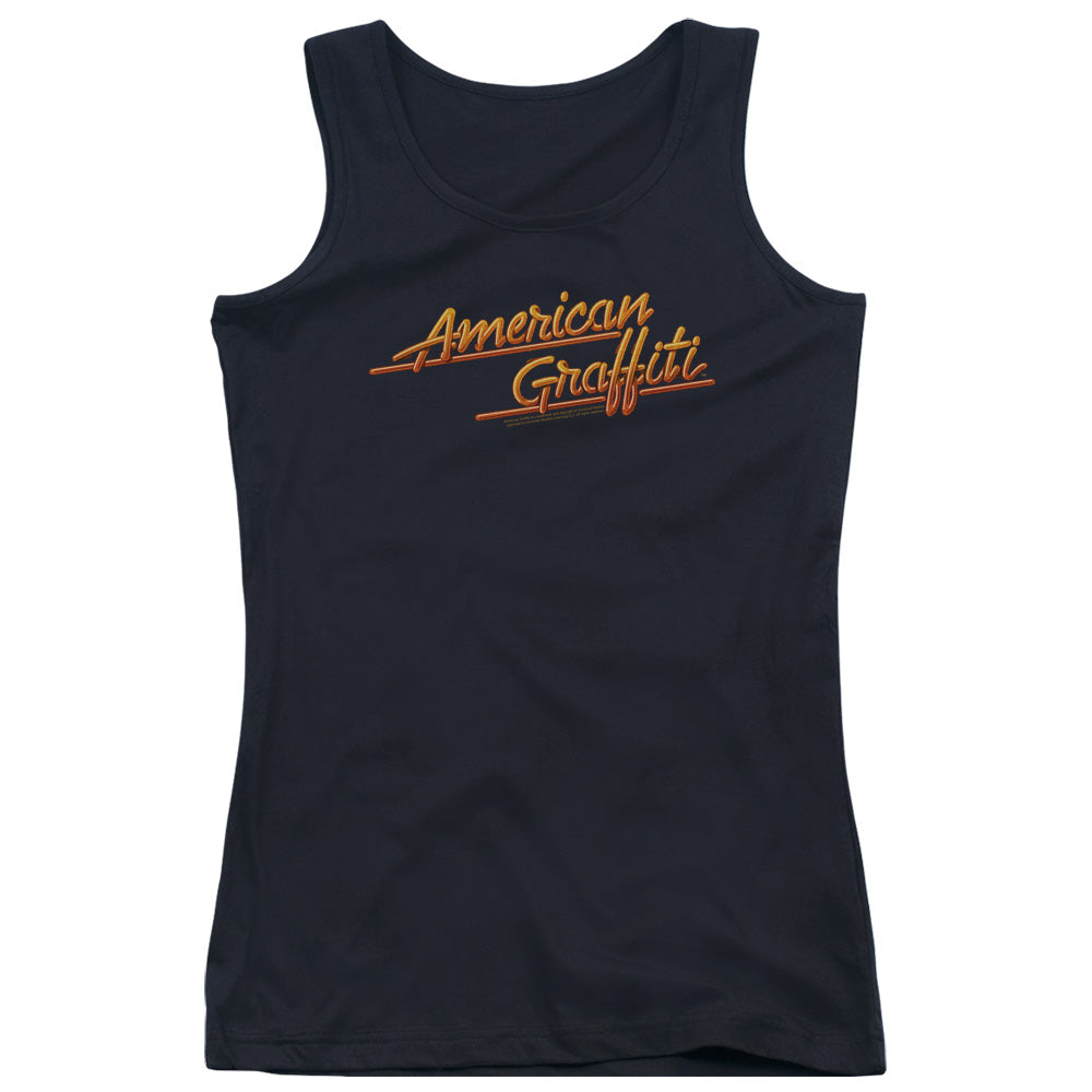 American Graffiti Neon Logo Womens Tank Top Shirt Black - clothing by TeeHivey.com