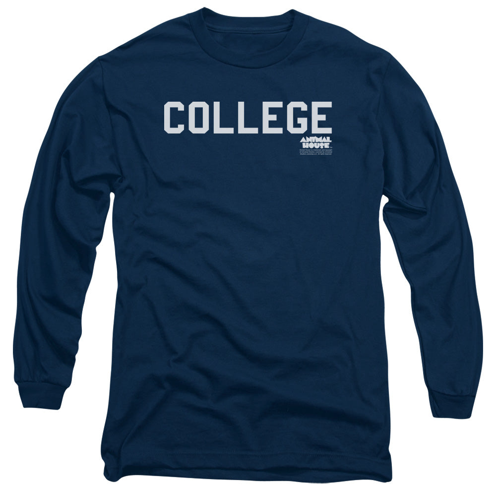 Animal House College Mens Long Sleeve Shirt Navy - clothing by TeeHivey.com (Image 2)