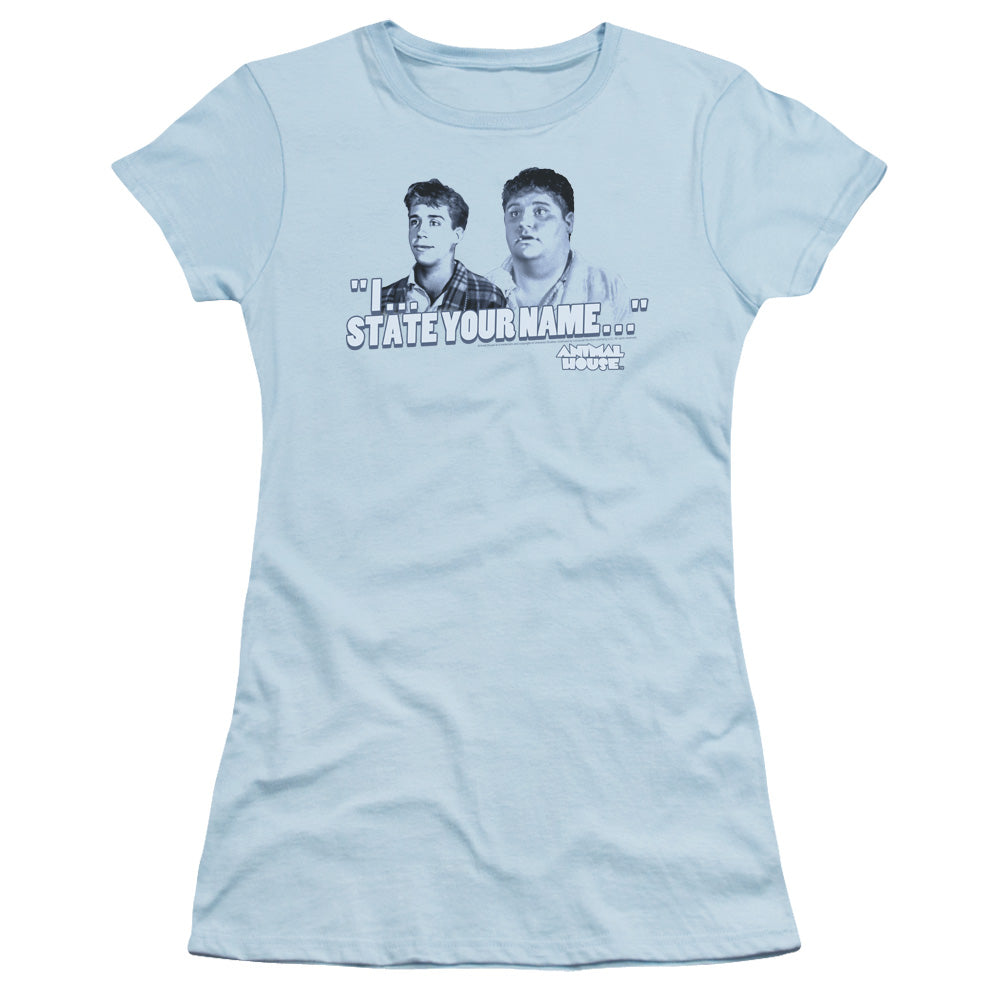 Animal House Pledges Junior Sheer Cap Sleeve Womens T Shirt Light Blue - clothing by TeeHivey.com
