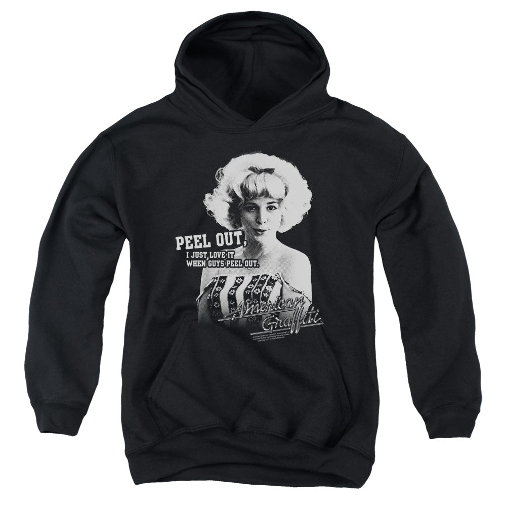 American Graffiti Peel Out Kids Youth Hoodie Black - clothing by TeeHivey.com