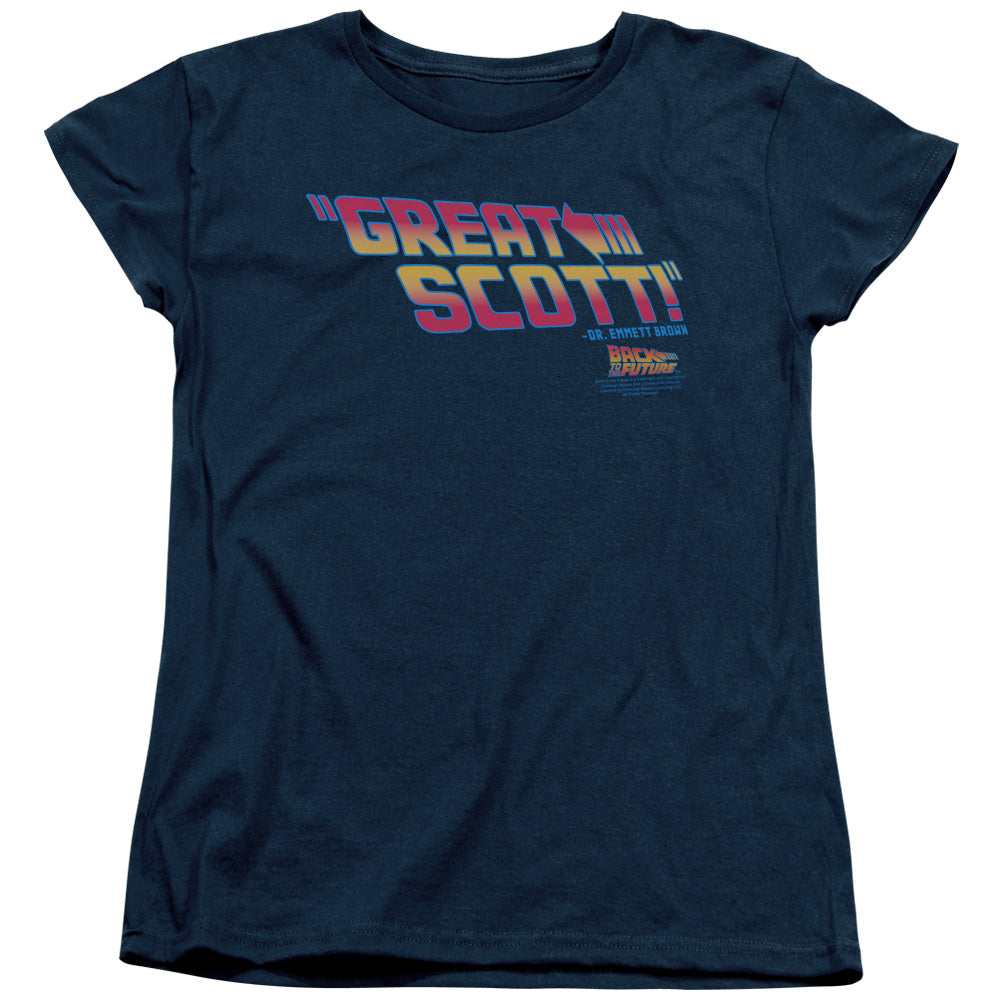 Back To The Future Great Scott Womens T Shirt Navy Blue - clothing by TeeHivey.com
