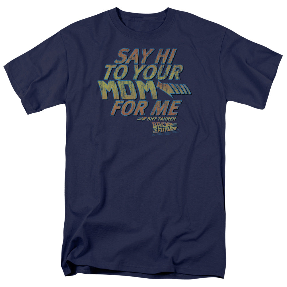 Back To The Future Say Hi Mens T Shirt Navy Navy