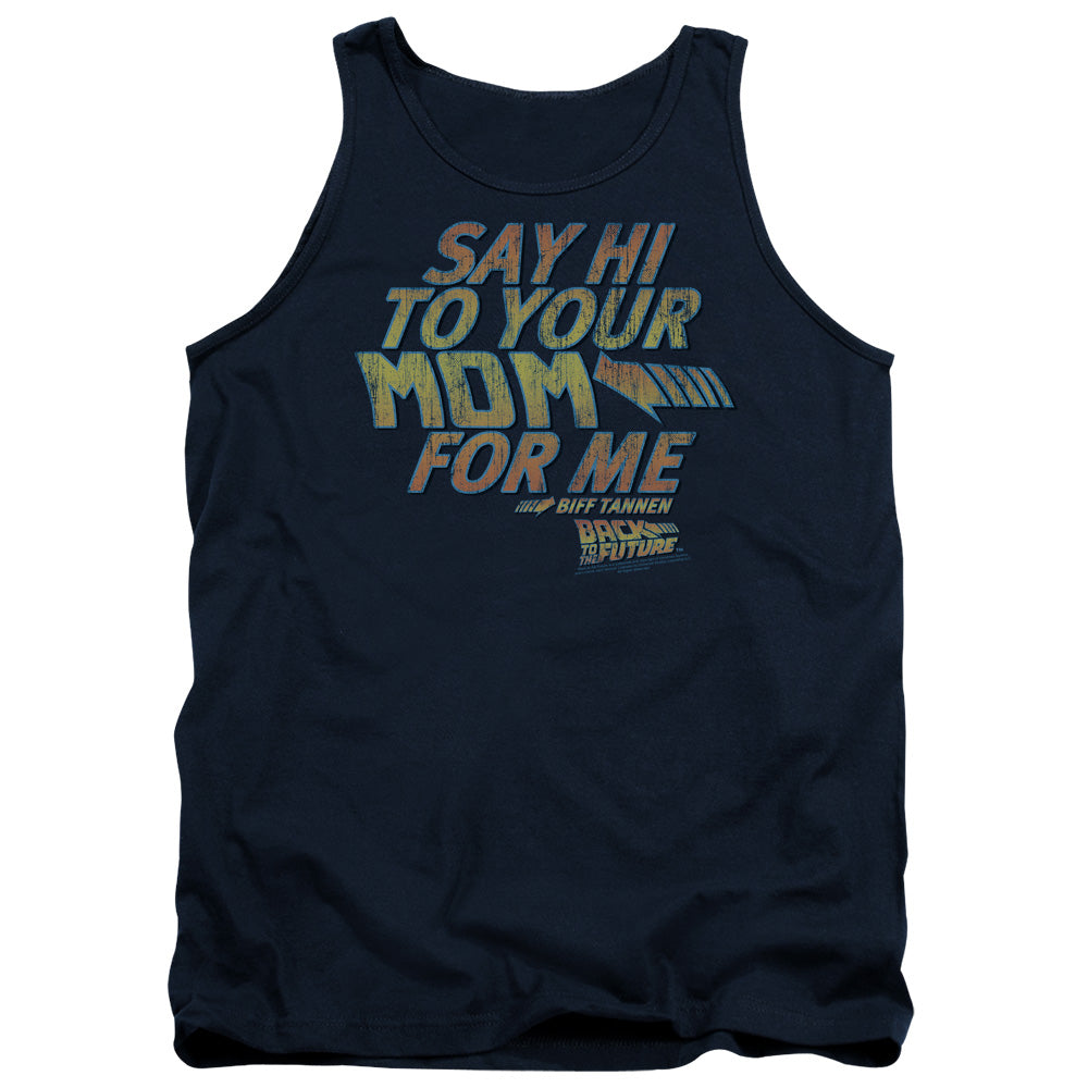 Back To The Future Say Hi Mens Tank Top Shirt Navy Blue - clothing by TeeHivey.com