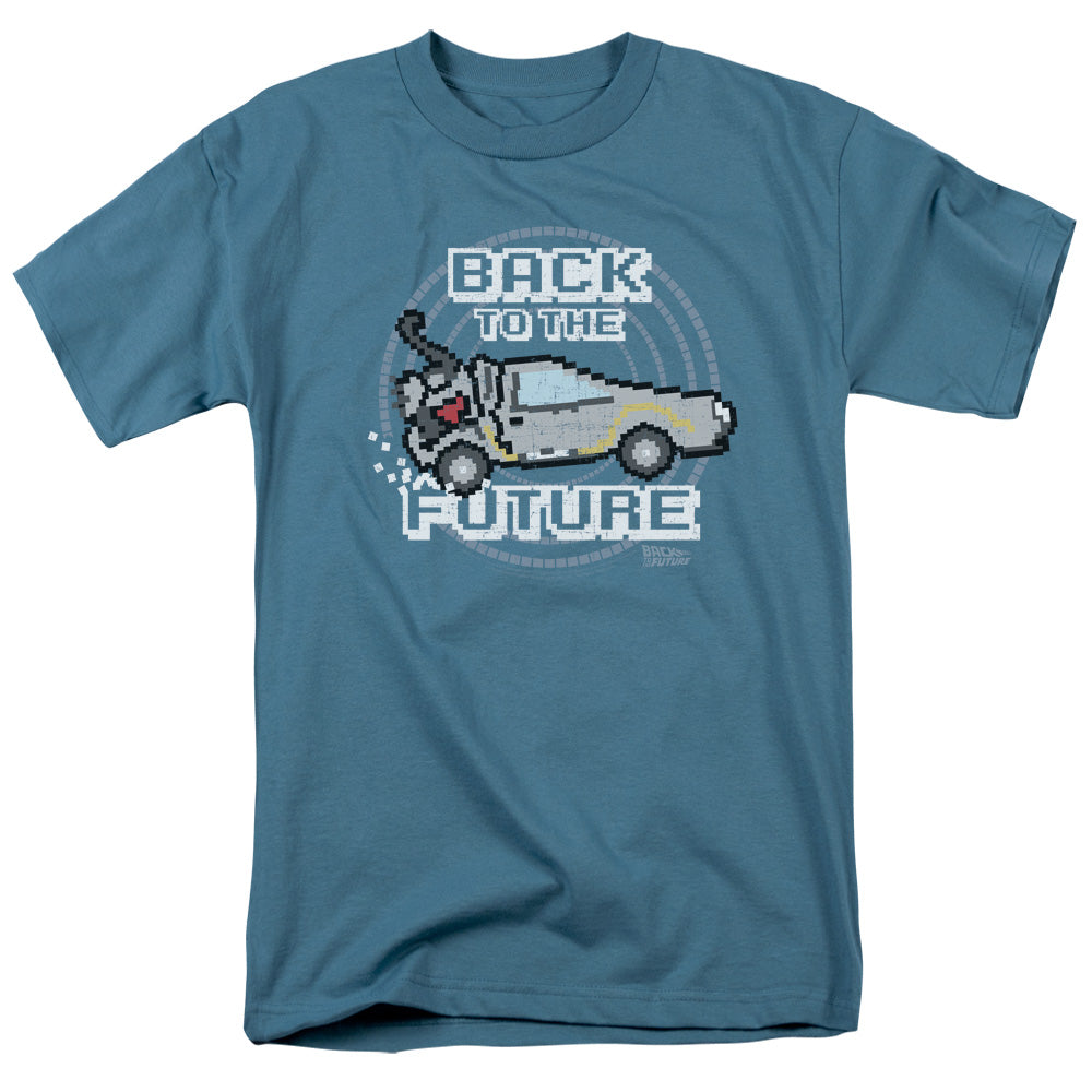Back To The Future 8 Bit Future Mens T Shirt Slate Slate