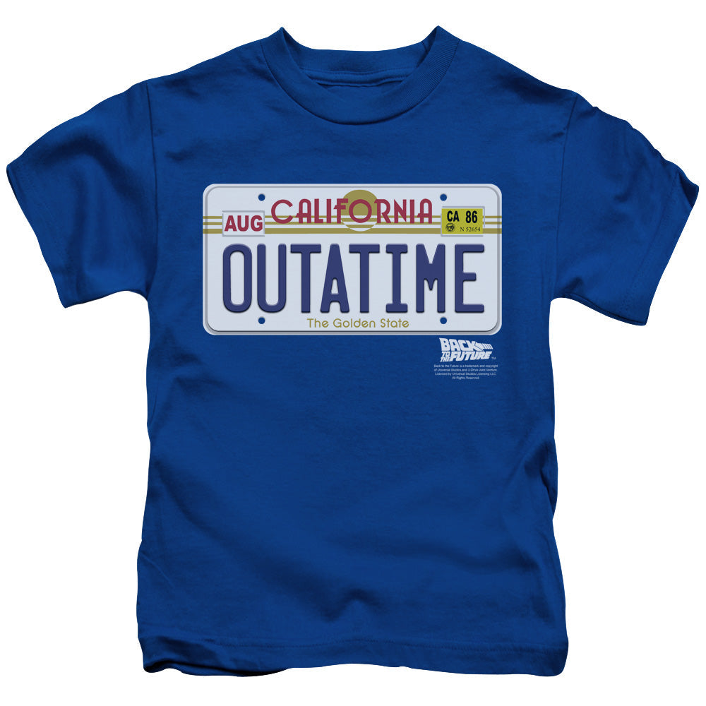 Back To The Future Outatime Plate Juvenile Kids Youth T Shirt Royal Blue - clothing by TeeHivey.com