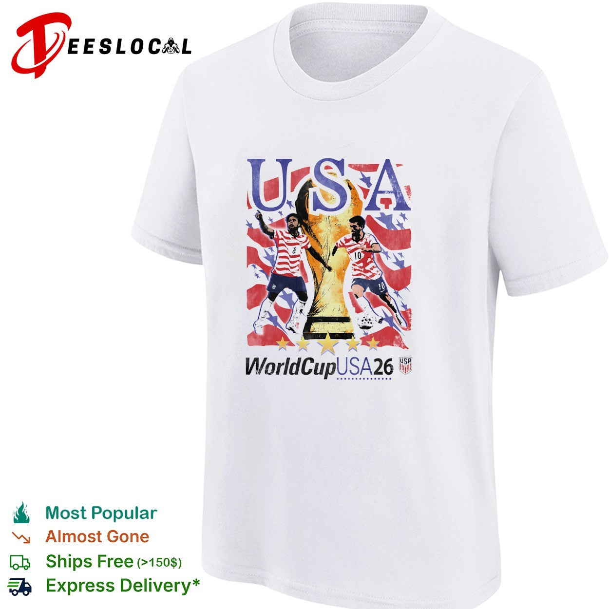 USA FIFA World Cup 2026 players trophy celebratory action poster art shirt