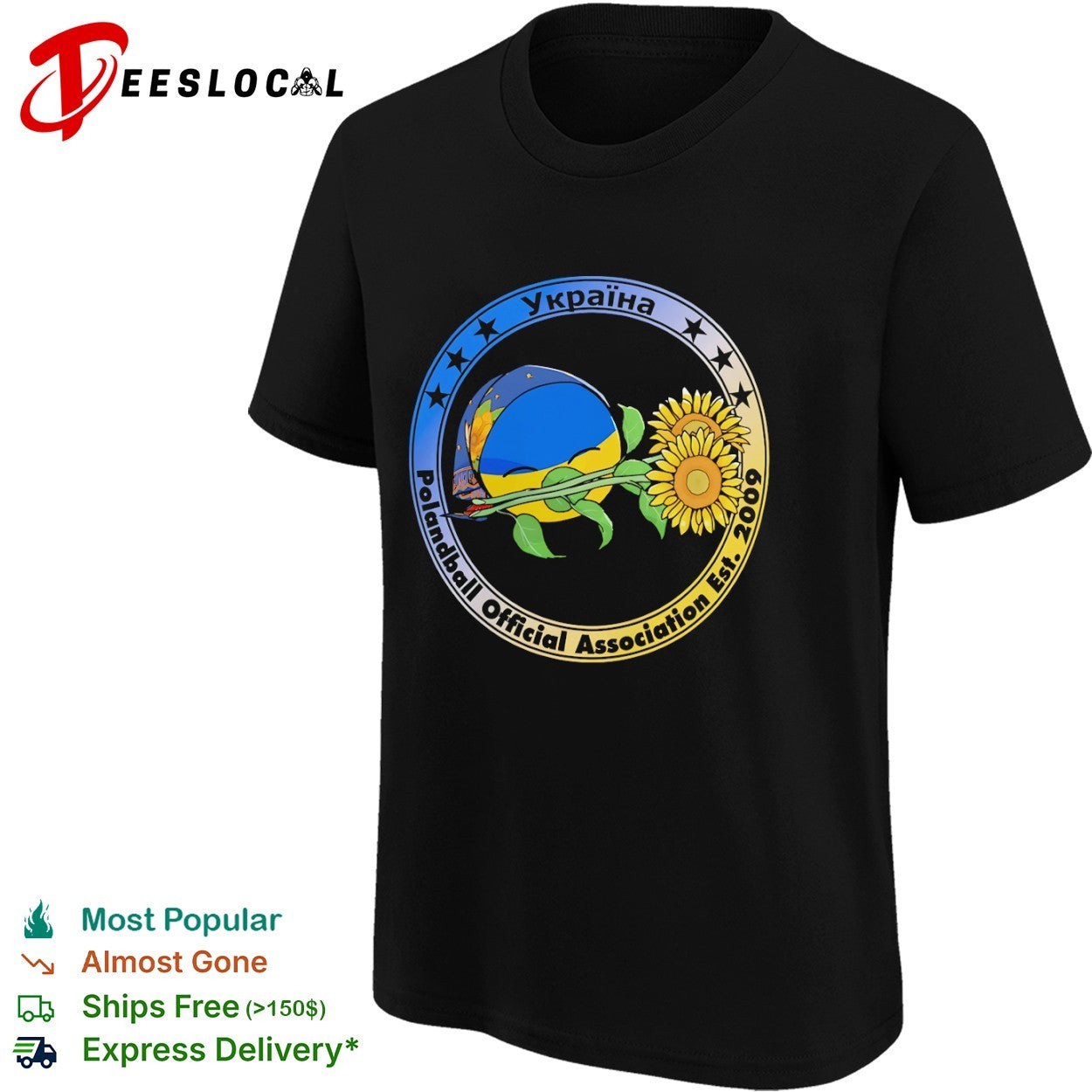 Ukraine Polandball Official Association Est 2009 Sunflower Headscarf Ukraine shirt