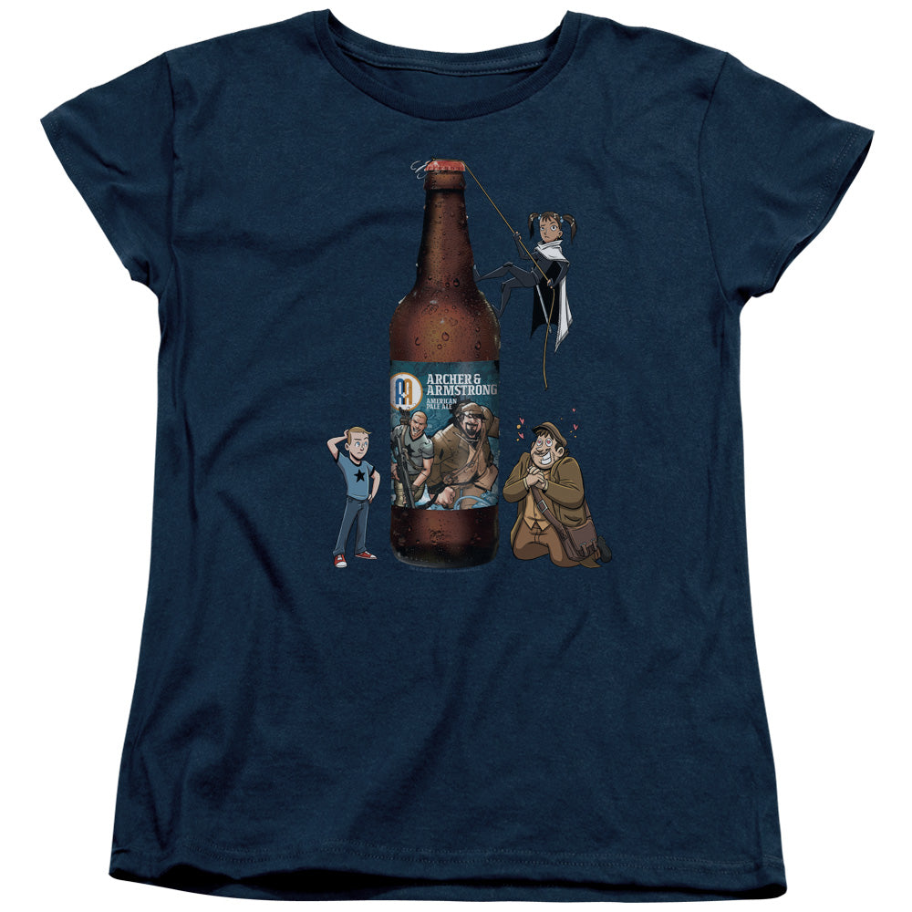 Archer & Armstrong Ale Womens T Shirt Navy Blue - clothing by TeeHivey.com